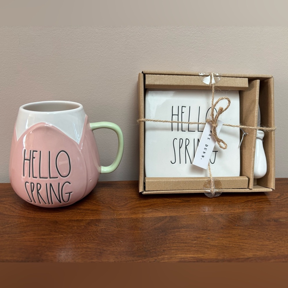 Lot of Two New “Hello Spring” Items by Rae Dunn.